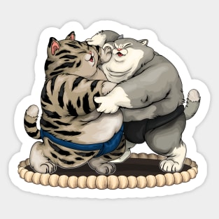 Sumo Cats Fight Sticker